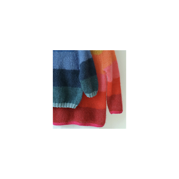 IDUN stripet mohairsweater - lang eller kort